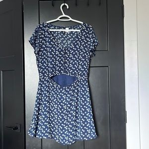 Button down peak-a-boo floral dress